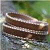 Order  Velvet Saddle Stitch Ribbon - Brown/White